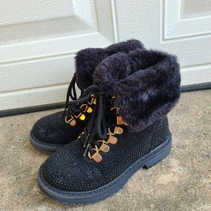 Report Emery Girl's Winter Booties Black Beaded